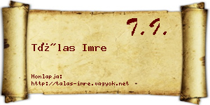 Tálas Imre névjegykártya